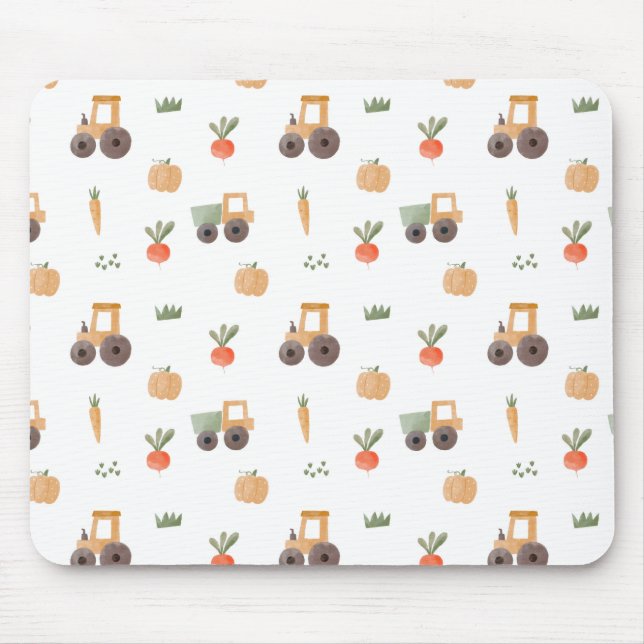 Farm Garden Wasserfarbe Muster Mousepad (Vorne)