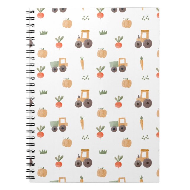 Farm Garden Wasserfarbe Muster Notizblock (Vorderseite)