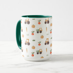 Farm Garden Wasserfarbe Muster Tasse
