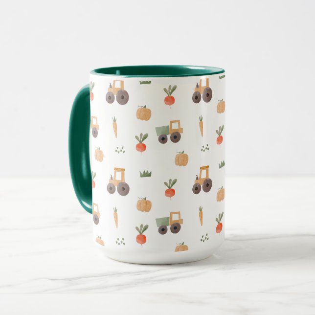 Farm Garden Wasserfarbe Muster Tasse (Vorderseite Links)