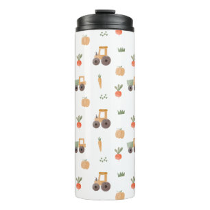 Farm Garden Wasserfarbe Muster Thermosbecher