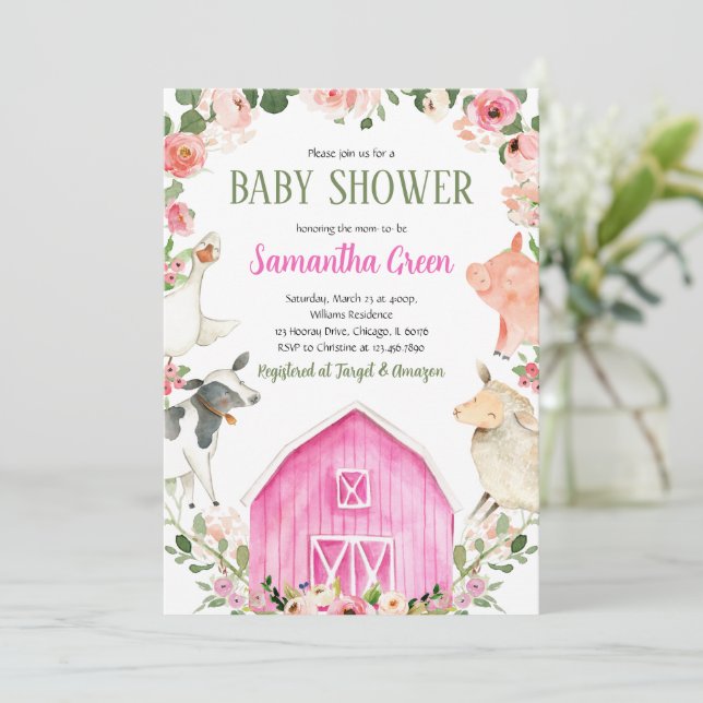 Farm Girl Baby Shower Einladung (Stehend Vorderseite)