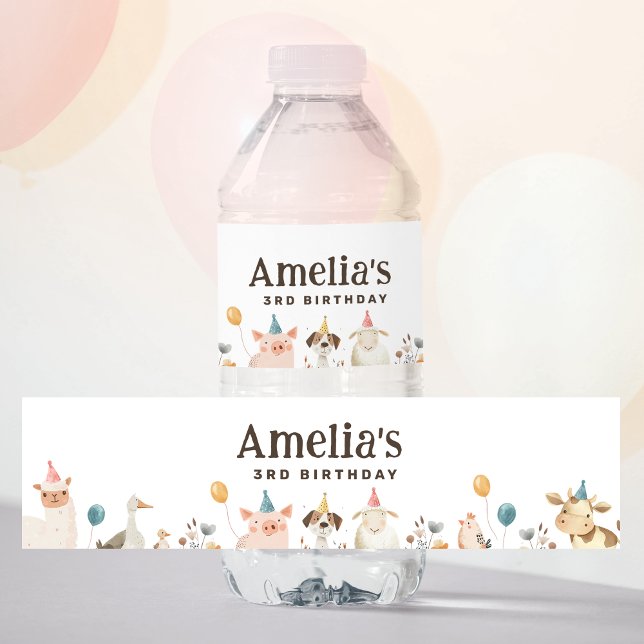 Farm Girl Birthday Water Flasche Etikett (Von Creator hochgeladen)