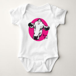 Farm Girl Pink Cow Baby Bodysuit Baby Strampler