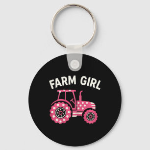 Farm Girl Pink Traktor Damen Kinder Rn Pferd Bekle Schlüsselanhänger