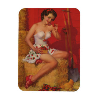 Farm Girl Vintages Button Girl Magnet