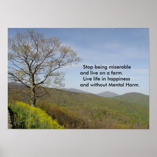 Farm glücklich Virginia Mountains Poster (Vorne)