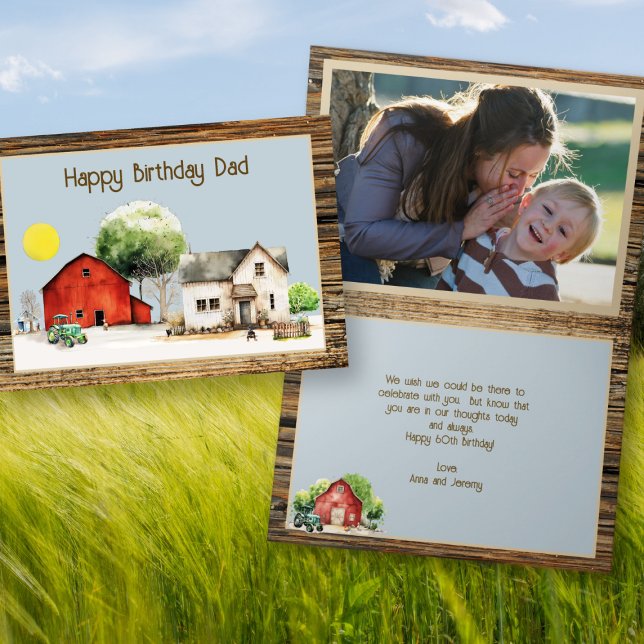 Farm Happy Birthday Folded Foto und Message Card Karte (Von Creator hochgeladen)