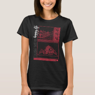 Farm Happy Ehefrau Life Bauernhof Landschaft Bauer T-Shirt