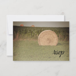 Farm Hay Bales Country Wedding UAWG RSVP Karte