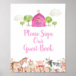 Farm House Animals Barnyard Bitte unterschreiben S Poster