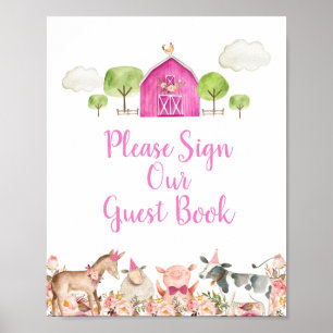 Farm House Animals Barnyard Bitte unterschreiben S Poster