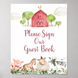 Farm House Animals Barnyard Bitte unterschreiben S Poster