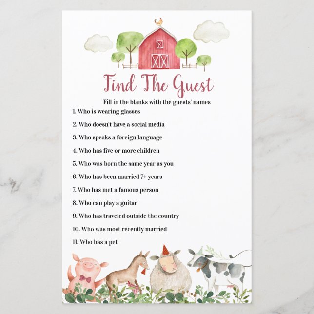 Farm House Animals Barnyard Finden Sie das Game (Vorderseite)