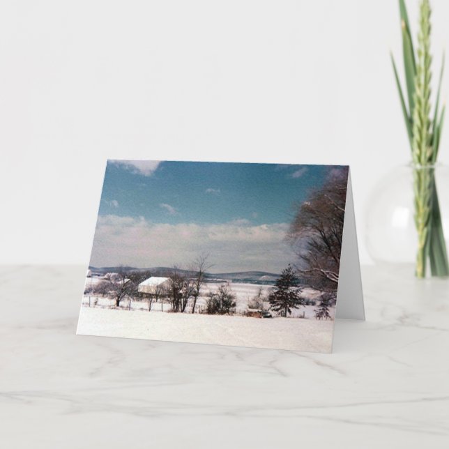 "Farm in Snow" Feiertagskarte (Vorderseite)
