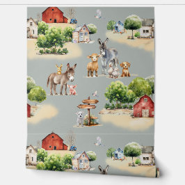 Farm Land Pattern Kids Room Tapete