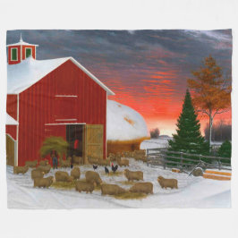 Farm Life Barnyard in Winter Horatio Shaw 1885 Fleecedecke