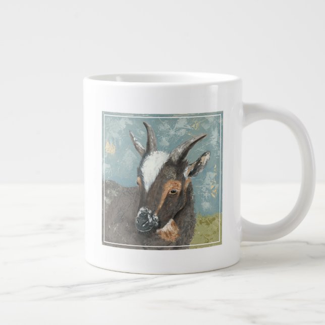 Farm Life-Graue Ziege Jumbo-Tasse (Rechts)
