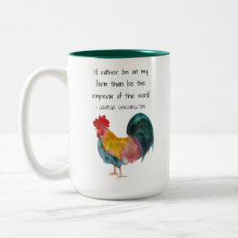 Farm Life Rooster George Washington Zitat Zweifarbige Tasse