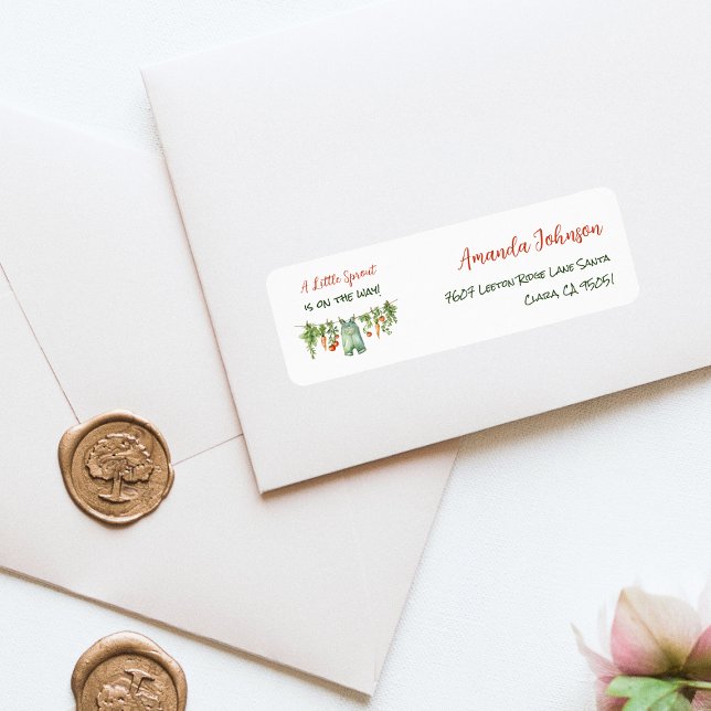 Farm Little Sprout Clothesline Baby Shower Address (Von Creator hochgeladen)