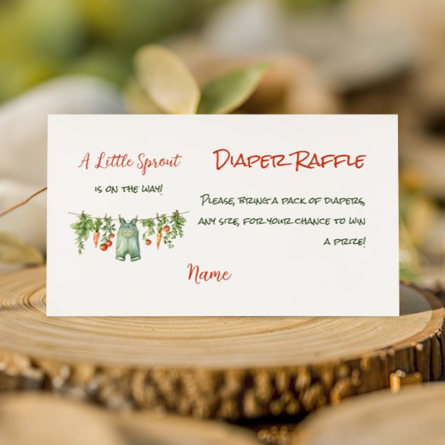 Farm Little Sprout Clothesline Baby Shower Diaper Begleitkarte (Von Creator hochgeladen)