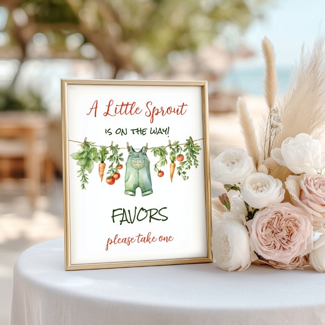 Farm Little Sprout Clothesline Baby Shower Favor Poster (Von Creator hochgeladen)