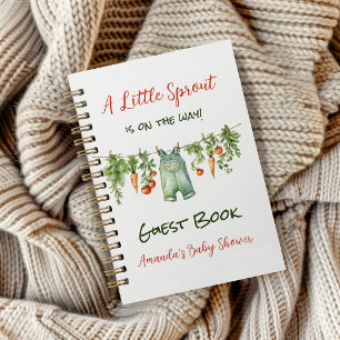 Farm Little Sprout Wäscheleine Baby Shower Gast Notizbuch