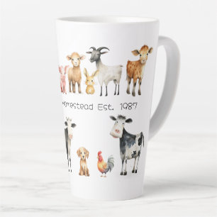 Farm Name Bauernhoftiere Latte Tasse