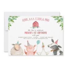 Farm Old MacDonald Barnyard Red Boy Animals Party