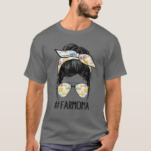 Farm Oma Life Messy Bun Haare Brille Muttertag T-Shirt