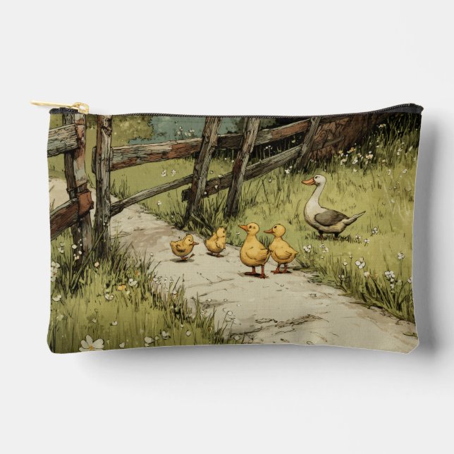 Farm Path Duckling Stroll Pouch Zubehörtasche (Vorderseite)