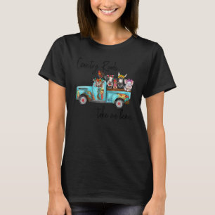 Farm Pickup Truck Farm Tiere Huhn Schwein Ziege Co T-Shirt
