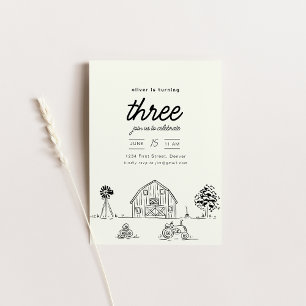 Farm Ranch Traktor Geburtstagsparty Einladung