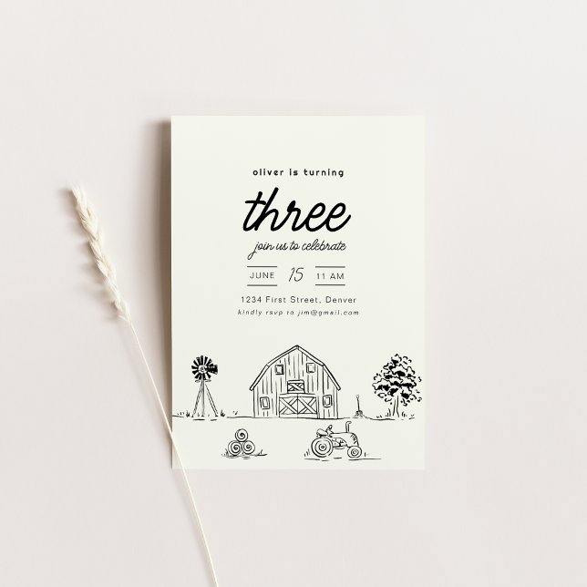 Farm Ranch Traktor Geburtstagsparty Einladung (Von Creator hochgeladen)