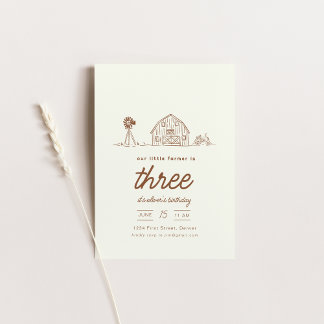 Farm Ranch Traktor Geburtstagsparty Einladung