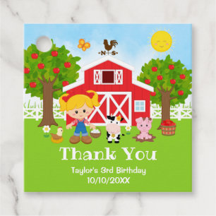 Farm Red Birthday Blonde Hair Girl Vielen Dank Geschenkanhänger