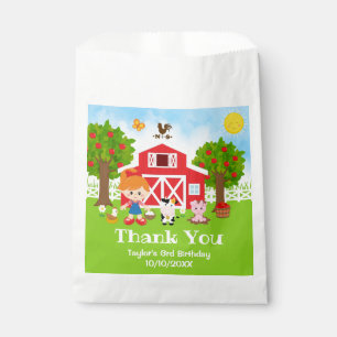 Farm Roter Geburtstag Rotes Haar Mädchen Danke Geschenktütchen