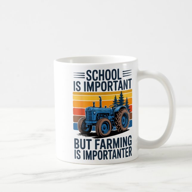 Farm Shirt But Farming Is Imrtanter Farmer Tractor Kaffeetasse (Rechts)