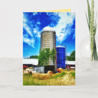 Farm silos & hay bales in Davisburg, MI Karte