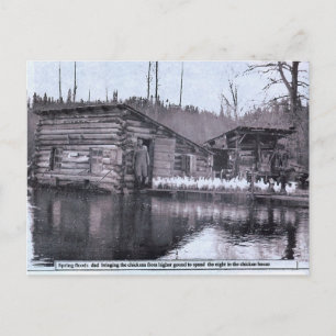 Farm Spring Flood Postkarte der 1920er Jahre
