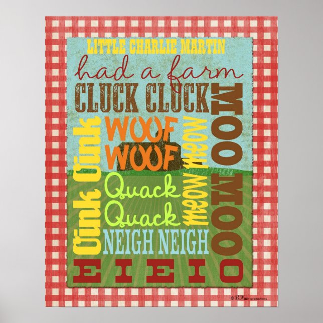Farm Subway Art Poster - Der alte MacDonald hatte  (Vorne)