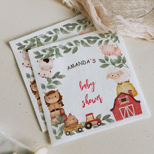 Farm Süße Tiere Baby Shower Serviette