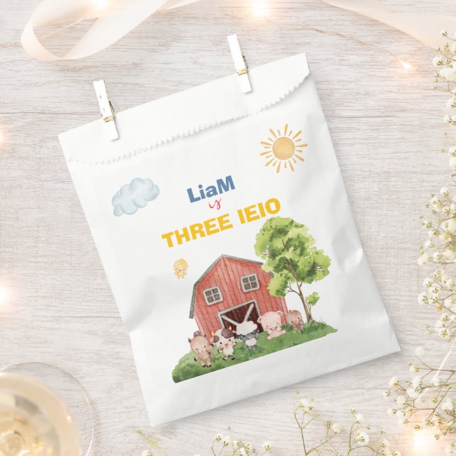 Farm Three I-E-I-O 3rd Birthday  Geschenktütchen (Ausgeschnitten)
