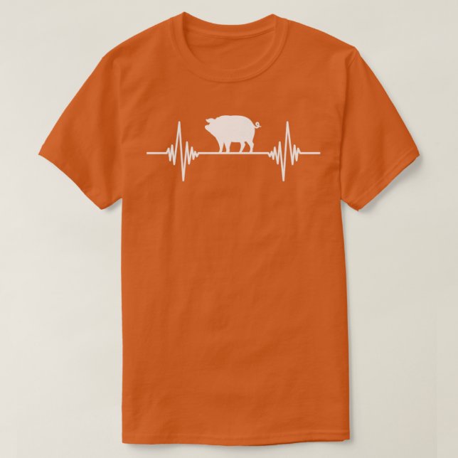 Farm Tier Bauer Heartbeat Geschenk Schwein T-Shirt (Design vorne)