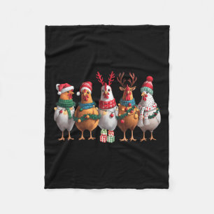 Farm Tier Niedlichen Weihnachten Urlaub Funny Hühn Fleecedecke