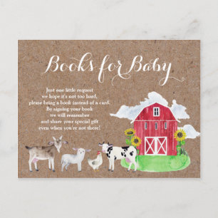 FARM TIERE Aquarell Kraftbücher für Baby Einladungspostkarte