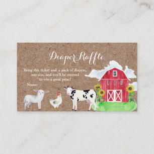 FARM TIERE Aquarellkraft-Windelwascher-Karte Begleitkarte