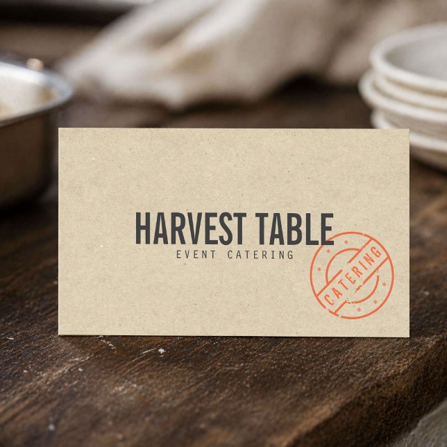 Farm-to-Table-Catering Kraft Rustikal Visitenkarte (Von Creator hochgeladen)