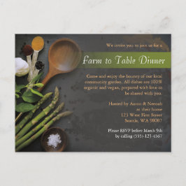 Farm to Table Dinner Einladung Postkarte