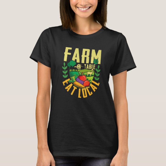 Farm to table eat local  agricultural ranch Premiu T-Shirt (Vorderseite)